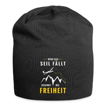 Wenn das Seil fällt beginnt Freiheit - Jersey-Beanie - Schwarz - Vorne