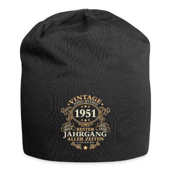Vintage 1951 Jahrgang Mann 75. Geburtstag - Jersey-Beanie - Schwarz - Vorne