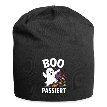 Boo Happens – Halloween Ghost with Candy - Jersey Beanie - black - Front