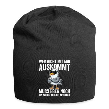 Wer Nicht Mit Mir Auskommt muss Eben Nnoch Ein  - Jersey-Beanie - Schwarz - Vorne
