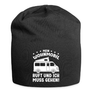 Mein Wohnmobil ruft und ich muss gehen Camping - Jersey-Beanie - Schwarz - Vorne