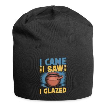 Gifts For Pottery Makers Came Saw Glazed Pottery - Jersey Beanie - black - Front