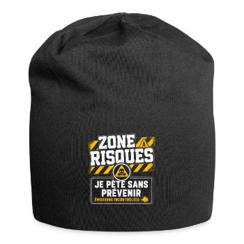 Pète Péteur Cadeau humour personnalisé - Bonnet en jersey - noir - Devant