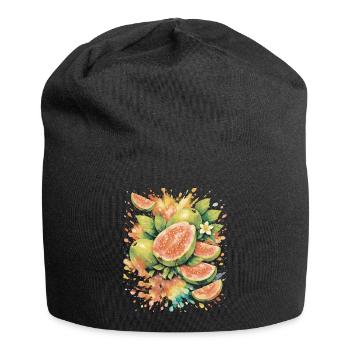 Tropical Guava Exotic Fruit Splash Art - Jersey Beanie - black - Front
