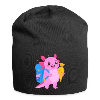 Axolotl for school enrollment – back to school school cone - Jersey Beanie - black - Front