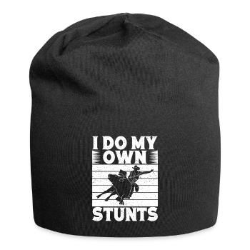 Rodeo Horse Riding I Do My Own Stunts Cowboy - Jersey Beanie - black - Front