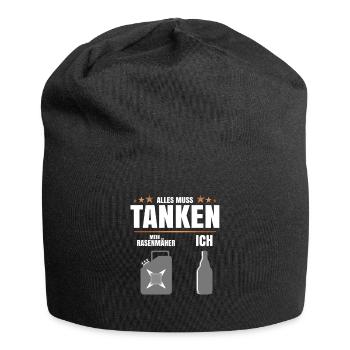 Alles muss tanken - Jersey-Beanie - Schwarz - Vorne
