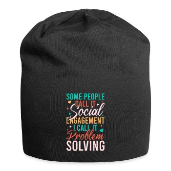 Social Worker Quote Problem Solving Social Work - Jersey Beanie - black - Front