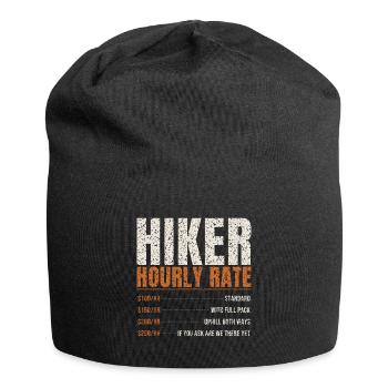 Hiker Hourly Rate Funny - Jersey Beanie - black - Front