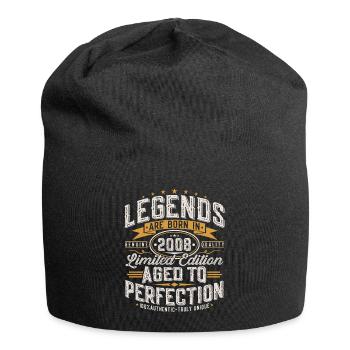 2008 Vintage Birthday Vintage Retro Gift - Jersey Beanie - black - Front