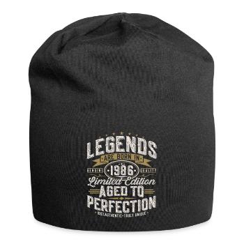 1986 Vintage Birthday Vintage Retro Gift - Jersey Beanie - black - Front