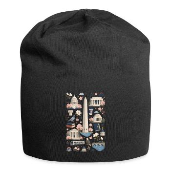 Washington D.C. | Monuments & Cherry Blossoms - Jersey Beanie - black - Front