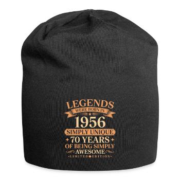 Born in 1956 Unique 70 years - Jersey Beanie - black - Front