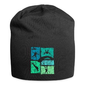 Fallschirmspringer Collage Fallschirm Extremsport - Jersey-Beanie - Schwarz - Vorne