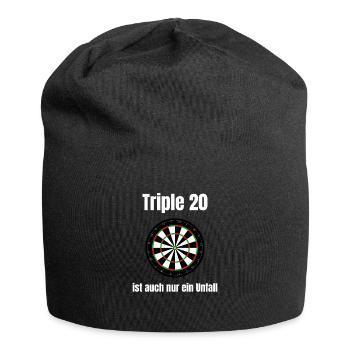 Triple 20 Ist Auch Nur Ein Unfall - Darts - Jersey-Beanie - Schwarz - Vorne