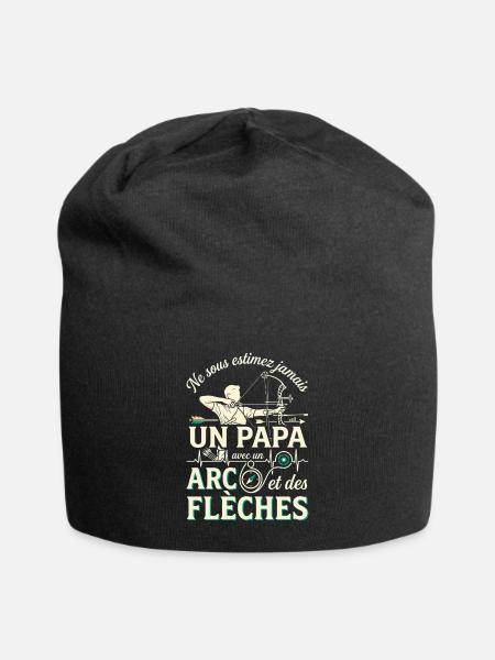 Papa Bogenschütze Leidenschaft - Jersey-Beanie - Schwarz