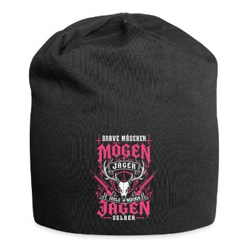 Coole Mädchen Jagen Selber Jägerin - Jersey-Beanie - Schwarz - Vorne