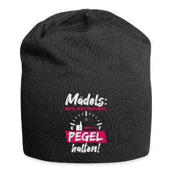 Mädels Bier Pegel Party Lustiger Spruch - Jersey-Beanie - Schwarz - Vorne