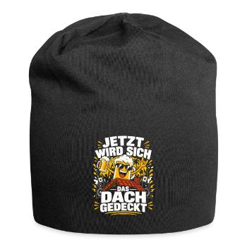 Jetzt Wird Sich Das Dach Gedeckt Bier - Jersey-Beanie - Schwarz - Vorne