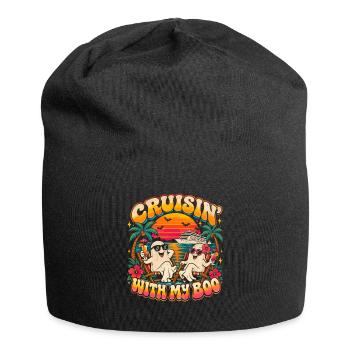 Crusin mit Boo am Strand - Jersey-Beanie - Schwarz - Vorne