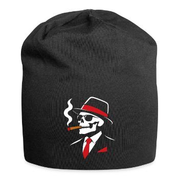 Noir-Skelett mit Zigarre - Jersey-Beanie - Schwarz - Vorne
