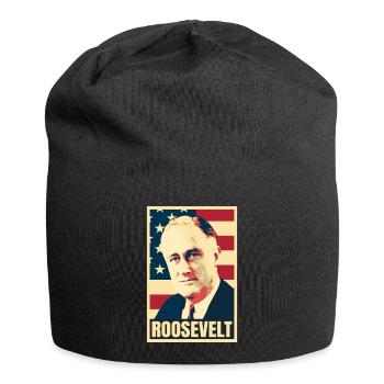 Geschichte des amerikanischen Präsidenten Franklin D. Roosevelt - Jersey-Beanie - Schwarz - Vorne