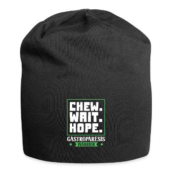 Kauen. Warten. Hoffen. - Gastroparese - Jersey-Beanie - Schwarz - Vorne