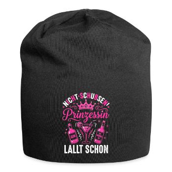 Prinzessin mit Krone, Gin & Wodka – Pink - Jersey-Beanie - Schwarz - Vorne