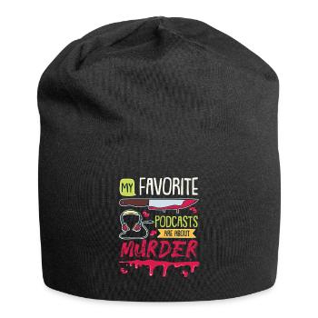Lieblingspodcast Über Mord - Jersey-Beanie - Schwarz - Vorne