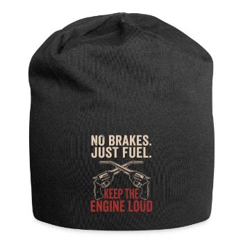 No Brakes Just Fuel Vintage Garage Zapfpistole - Jersey-Beanie - Schwarz - Vorne
