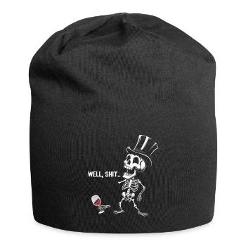 Well Shit Skeleton Lost Wine Halloween - Jersey-Beanie - Schwarz - Vorne