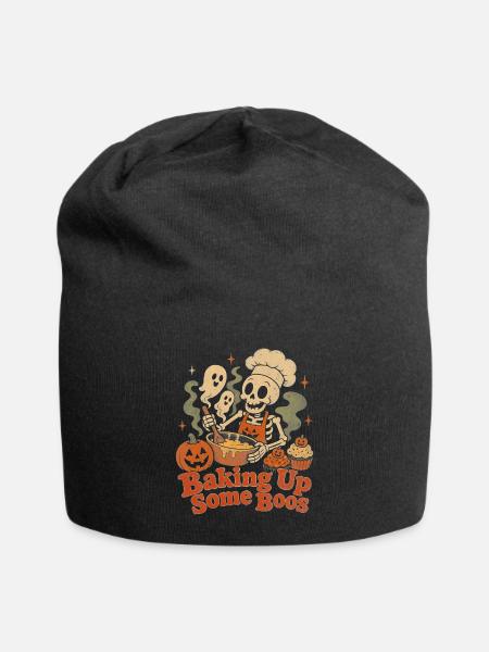 Halloween Skelett Bäcker Backen Geister - Jersey-Beanie - Schwarz
