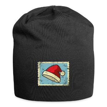 Weihnachtsmann Briefmarken - Jersey-Beanie - Schwarz - Vorne