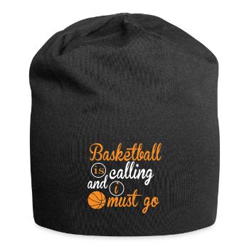 Basketball Is Calling And I Must Go Funny Gift - Jersey Beanie - black - Front