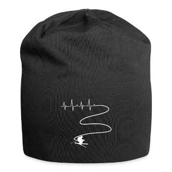 Ski skieur coeur skieur moniteur de ski Sport - Bonnet en jersey - noir - Devant
