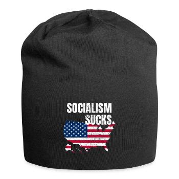 Socialism Sucks Anti Sozialismus Kapitalismus - Jersey-Beanie - Schwarz - Vorne