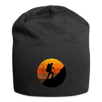 Randonneurs, hiker, montagnes, Alpes oudoor, Soleil, Alpes - Bonnet en jersey - noir - Devant
