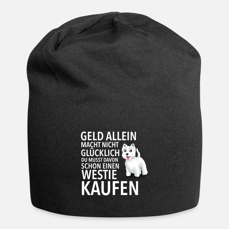 Westie Glücklich - Westie - Jersey-Beanie - Schwarz