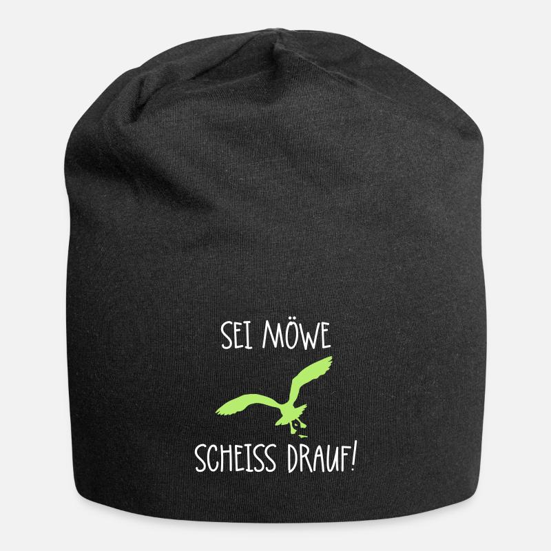 Sei Möwe - Scheiß drauf! - Jersey-Beanie - Schwarz