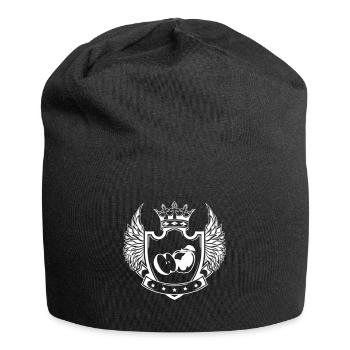 Apfel schild - Jersey-Beanie - Schwarz - Vorne