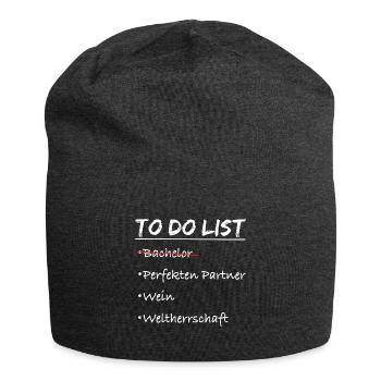 To do liste Bachelor Abschluss feier Kostüm - Jersey-Beanie - Anthrazit - Vorne