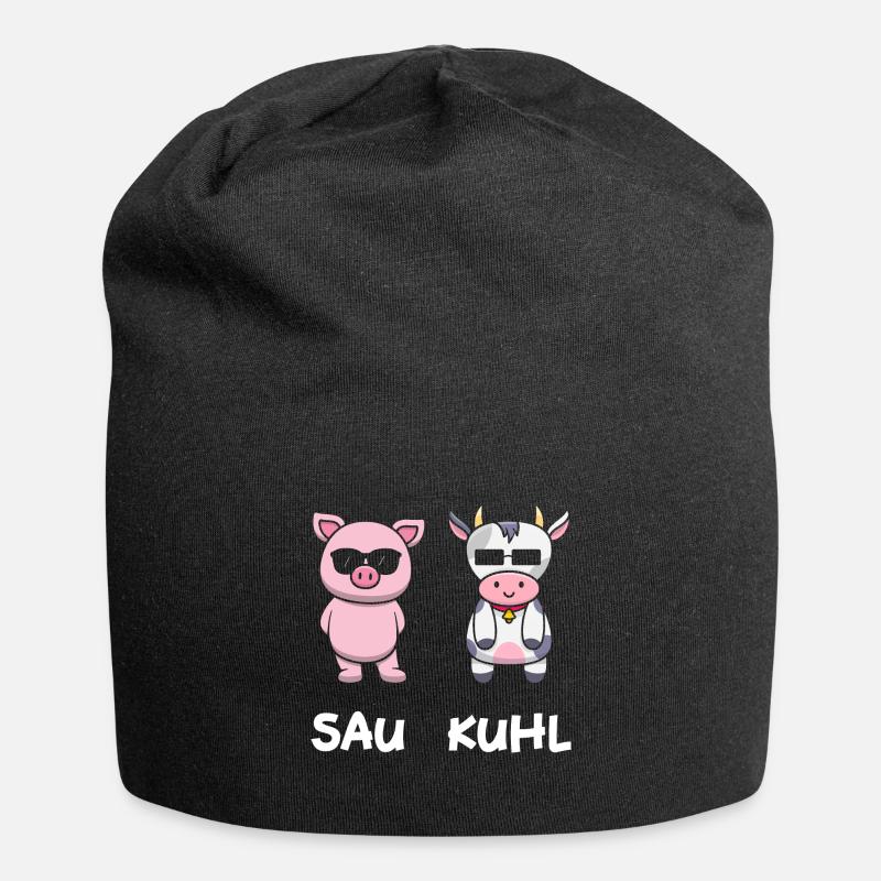 Sau Kuhl - Jersey-Beanie - Schwarz