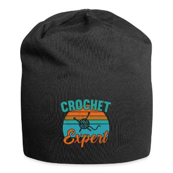 Crochet Expert / Häkeln - Jersey Beanie - black - Front