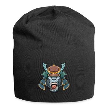 Japanischer Samurai-Gorilla - Katana-Kämpfer - Jersey-Beanie - Schwarz - Vorne