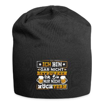 Ich bin gar nicht Betrunken - Jersey-Beanie - Schwarz - Vorne