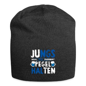 Jungs Pegel halten - Jersey-Beanie - Anthrazit - Vorne