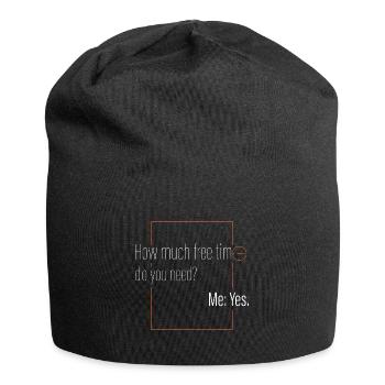 Wie viel Freizeit? - Jersey-Beanie - Schwarz - Vorne
