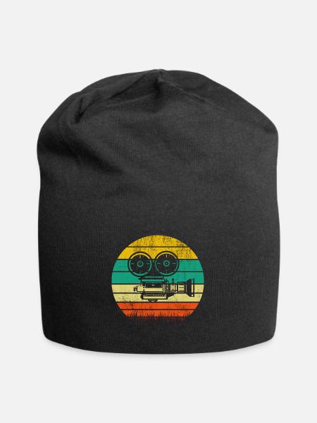 Retro Kamera Film Kino - Jersey-Beanie - Schwarz