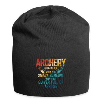 Bogenschießen Archery - Jersey-Beanie - Schwarz - Vorne