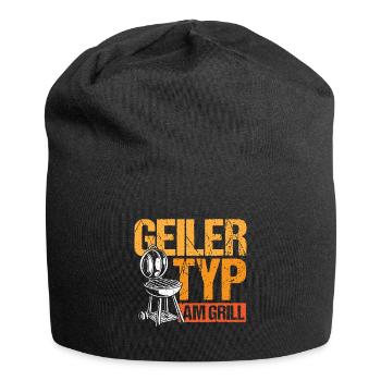 Grillen Bbq Geiler Typ am Grill - Jersey-Beanie - Schwarz - Vorne